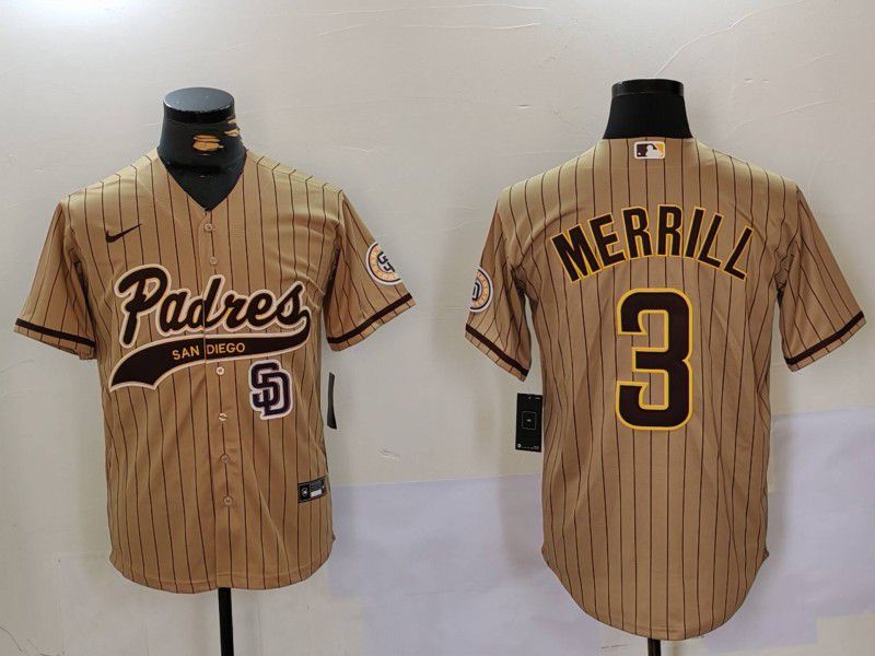 Men San Diego Padres #3 Merrill Brown Joint Name 2024 Nike MLB Jersey style 901